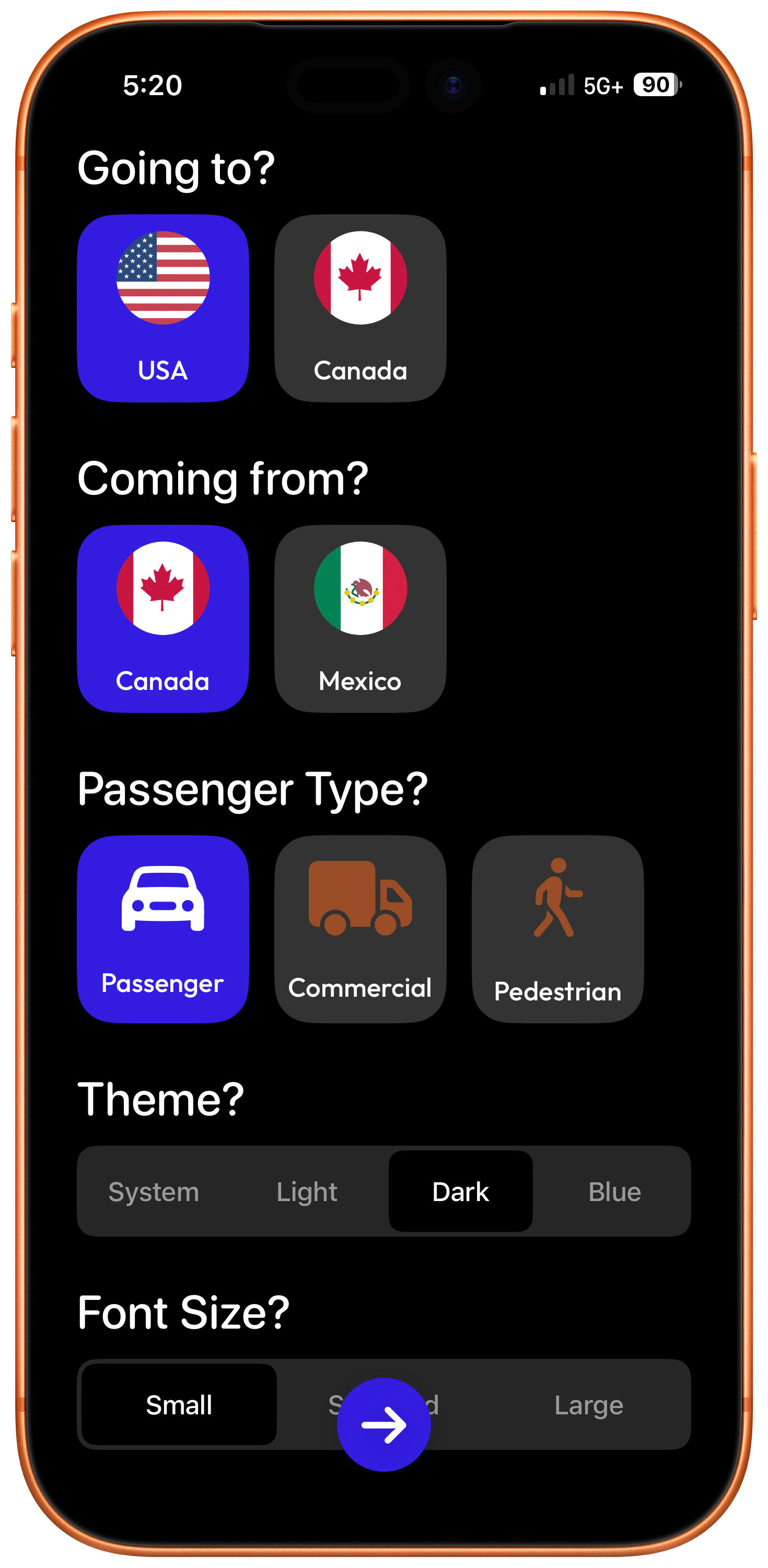 Border Wait app screenshot 2